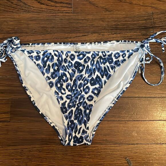 Johnny Was Blue Animal Print Bikini Bottoms XL New $98 - Picture 2 of 8